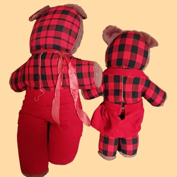 Vtg 2 bears plush w/rubber snout - Picture 2 of 9